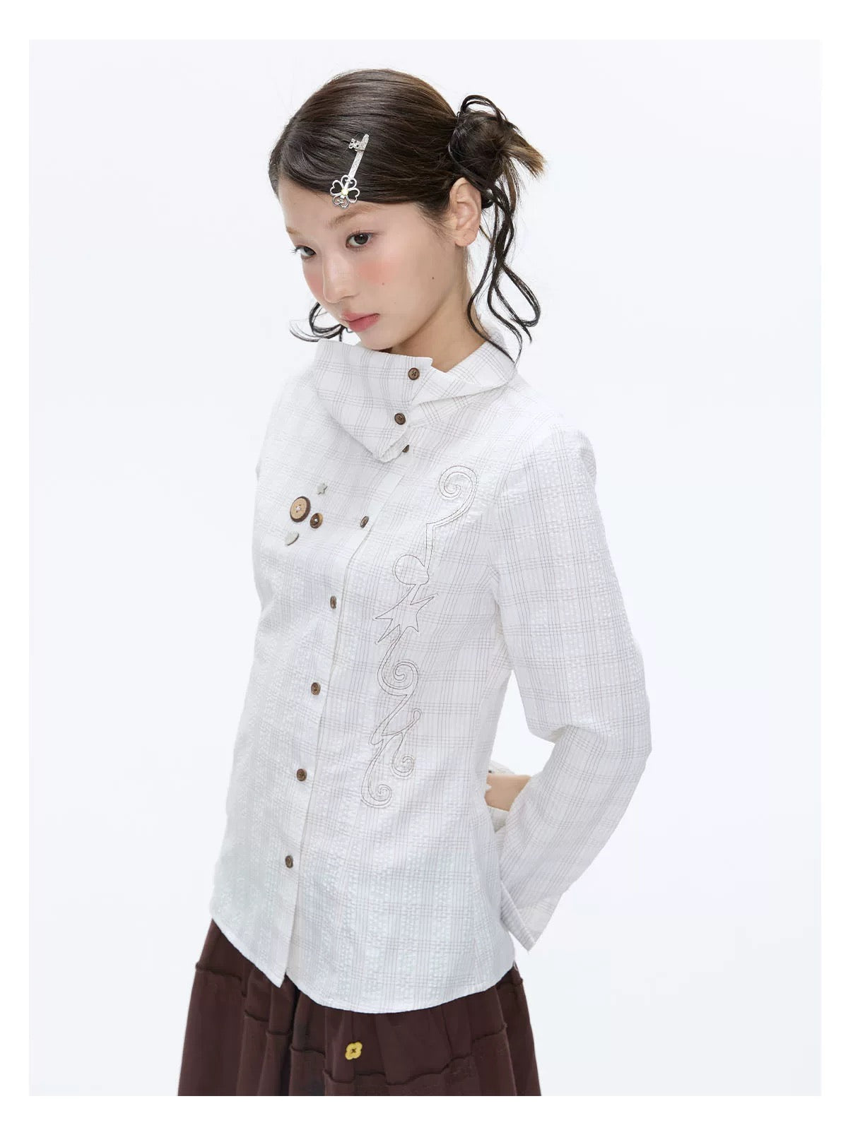 SPRING EMBROIDERED PLAID SHIRT