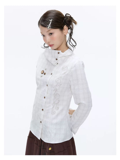 SPRING EMBROIDERED PLAID SHIRT