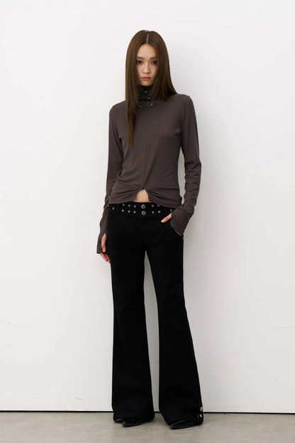 STUDDED FOR FLARE PANTS