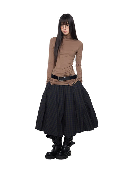 PLAID PLEATED SKIRT