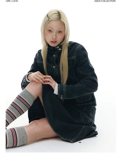 VINTAGE A-LINE DENIM SKIRT