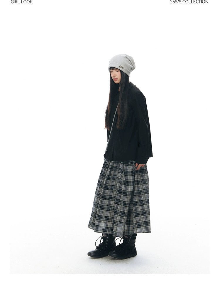 BUTTON FRONT WAVE SKIRT