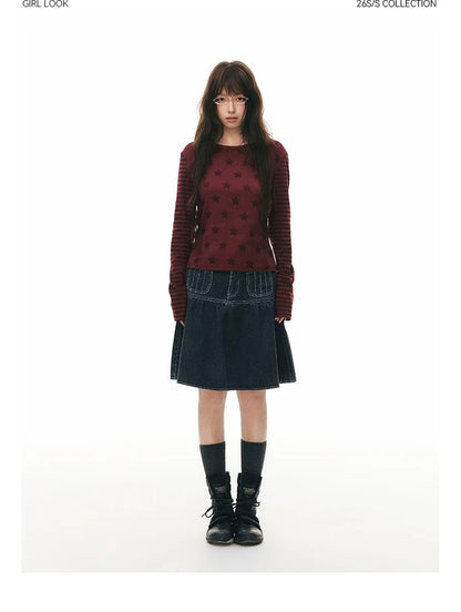 VINTAGE A-LINE DENIM SKIRT