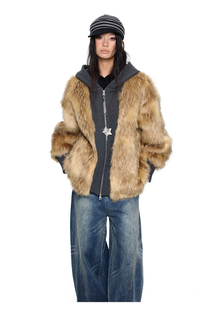 FUR OVER HOOD ZIP