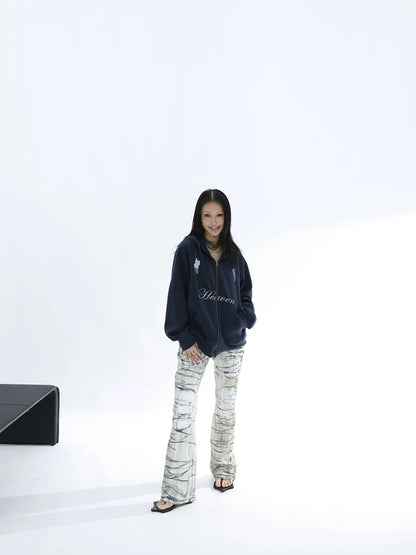 RIPPED LOW-WAIST SKINNY