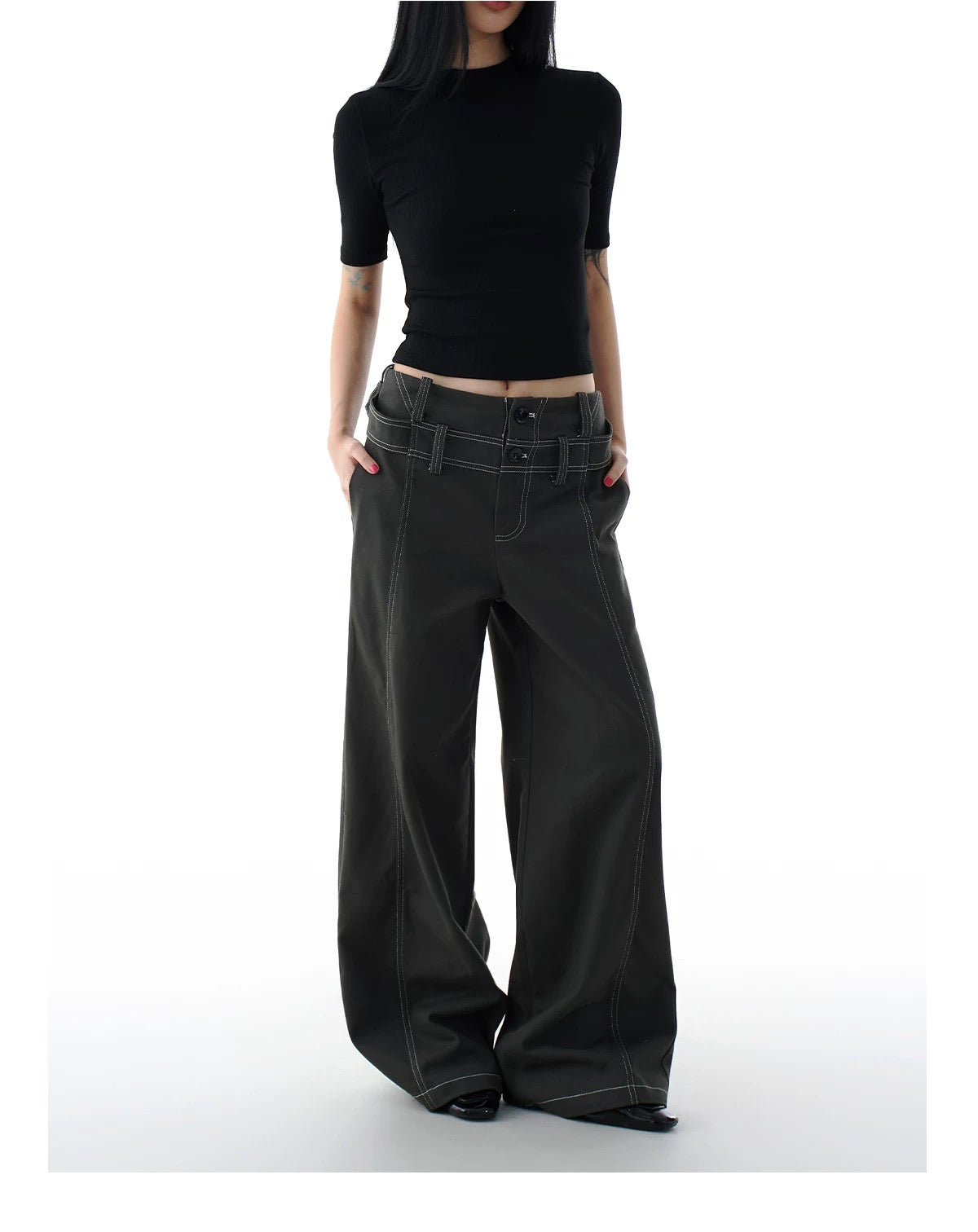 WIDE LEG LAYERD DENIM