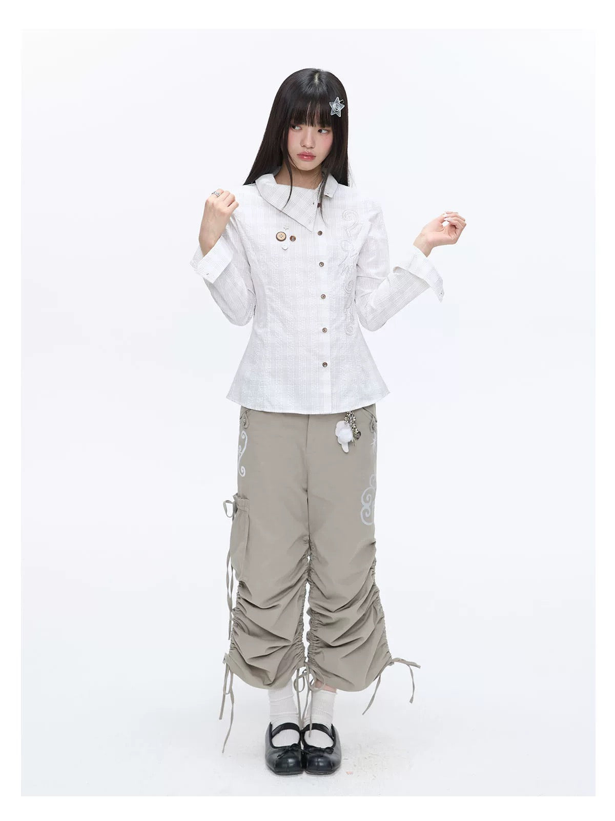 SPRING EMBROIDERED PLAID SHIRT