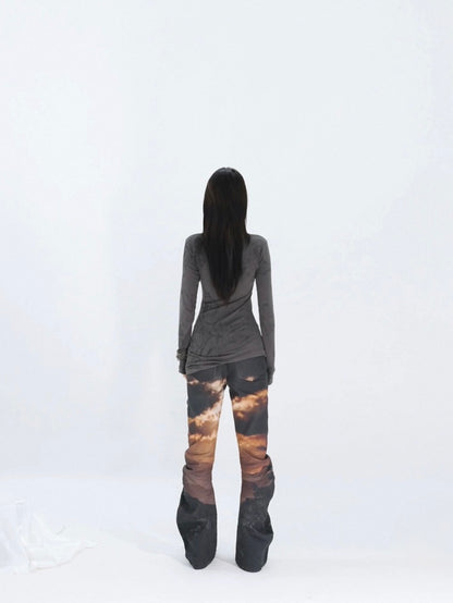 BURN MARK FLARE PANTS