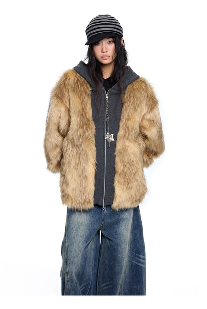 FUR OVER HOOD ZIP