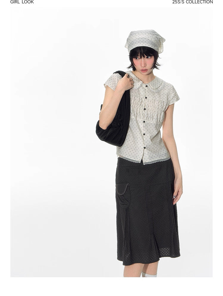 PLEATED LOW WAIST SUMMER SKIRT