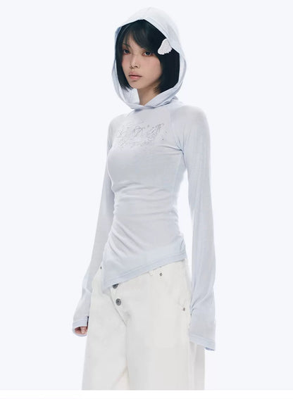 LIGHTWEIGHT HOODED LONG SLEEVE TOP