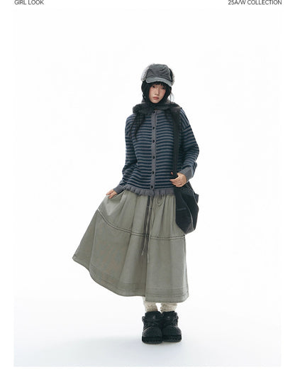 DRAWSTRING COTTON SKIRT