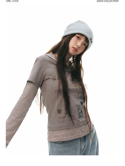 SPLICED HOODIE T-SHIRT