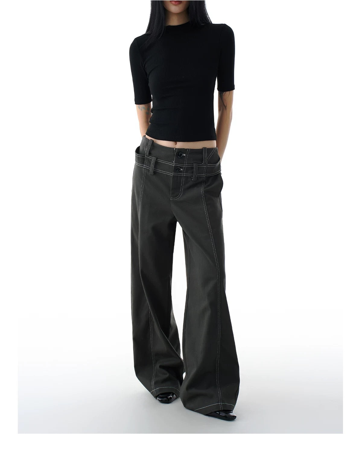 WIDE LEG LAYERD DENIM