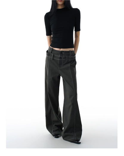 WIDE LEG LAYERD DENIM