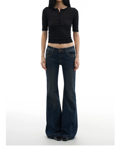 RIVET LOW-WAIST JEANS