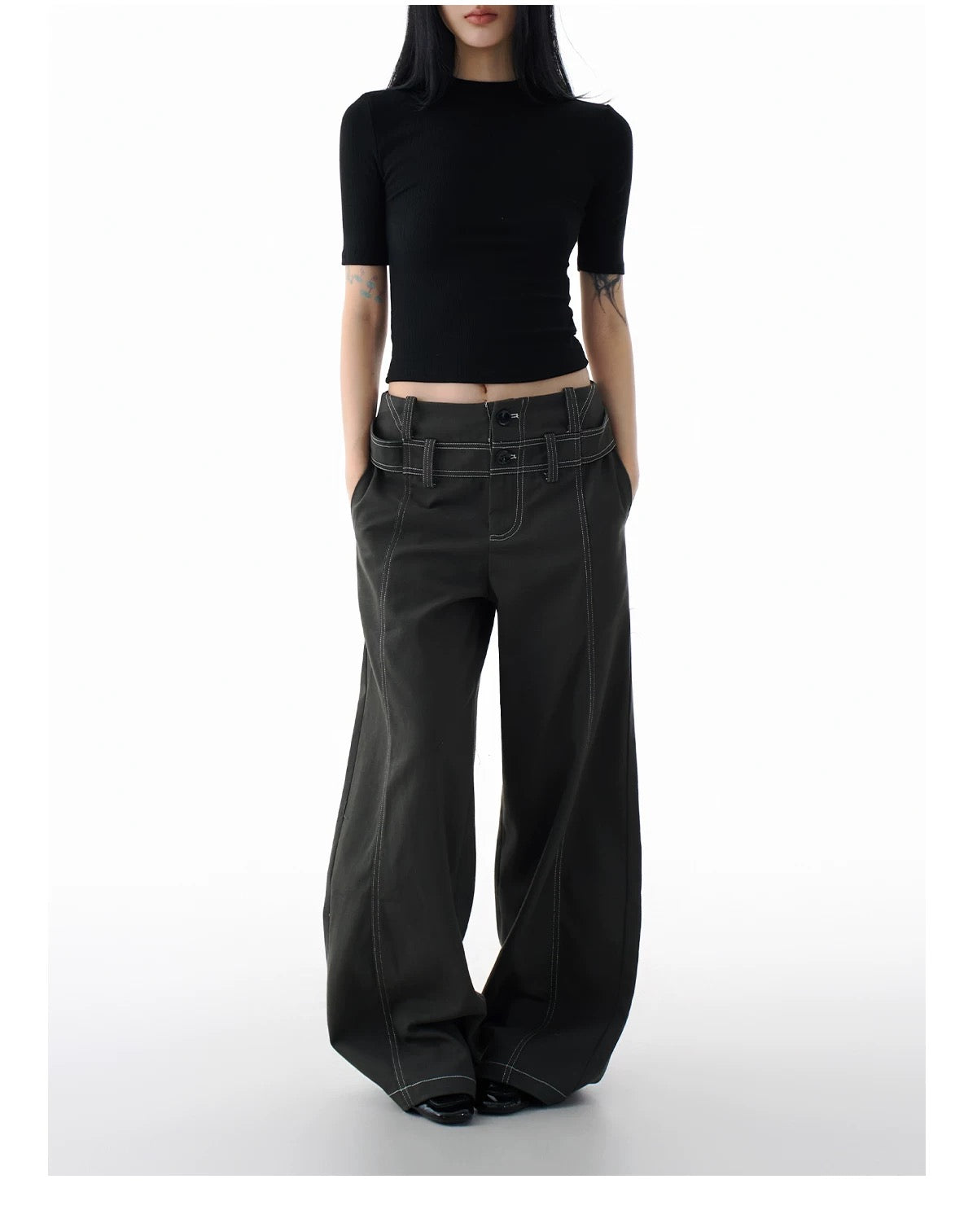 WIDE LEG LAYERD DENIM