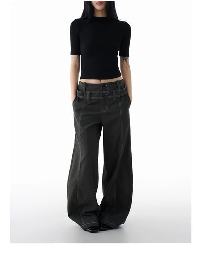 WIDE LEG LAYERD DENIM