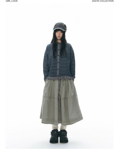 DRAWSTRING COTTON SKIRT