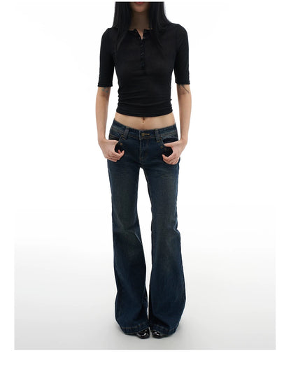RIVET LOW-WAIST JEANS