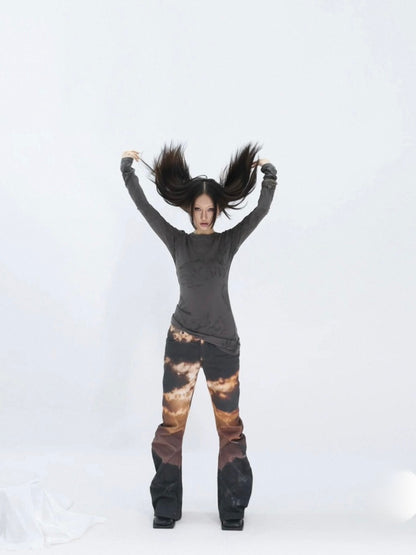 BURN MARK FLARE PANTS