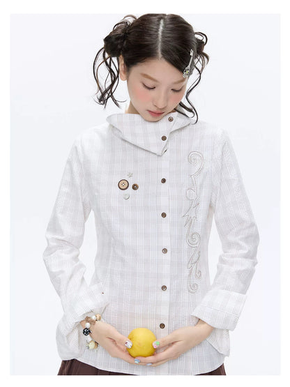 SPRING EMBROIDERED PLAID SHIRT