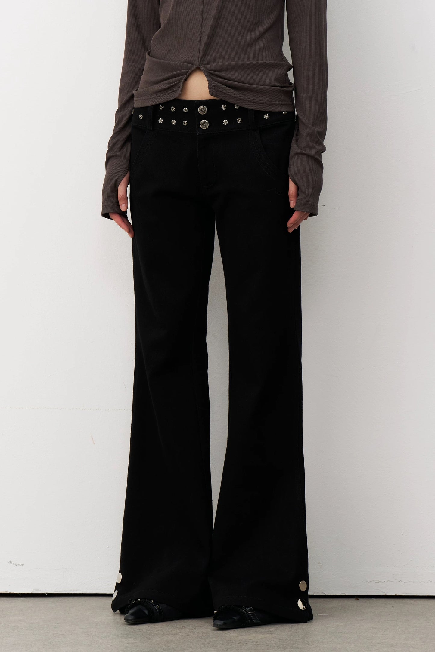 STUDDED FOR FLARE PANTS