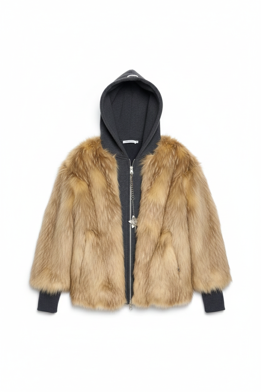 FUR OVER HOOD ZIP