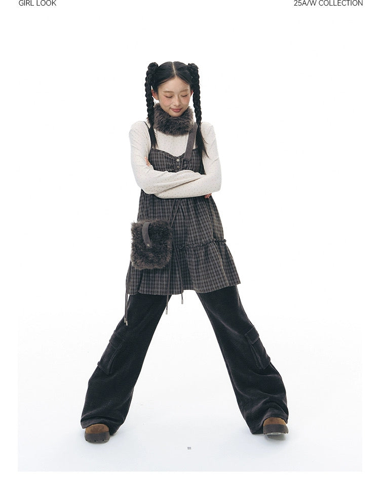 CHENILLE FLARED PANTS