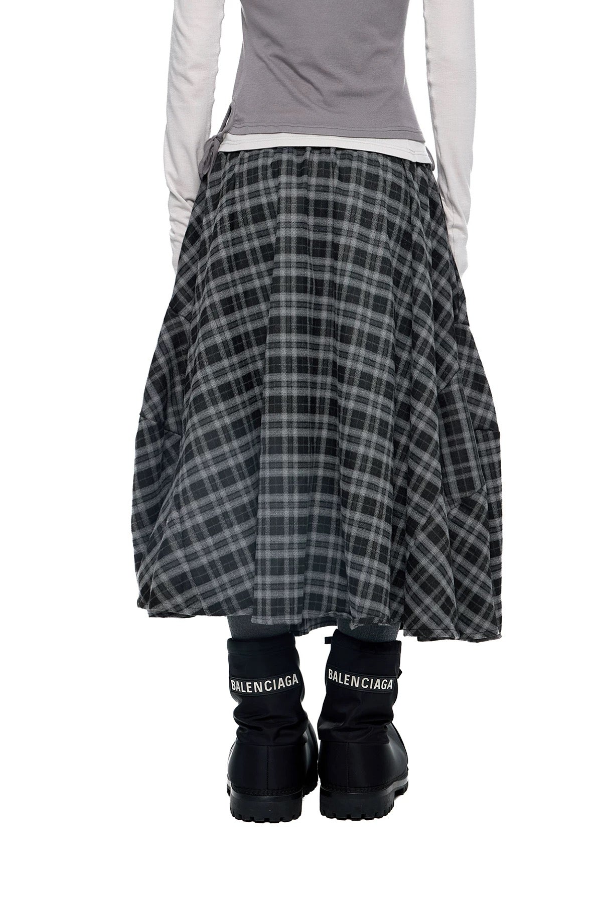 PLAID PLEATED SKIRT