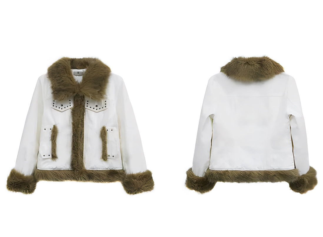 STUDDED FUR JACKET