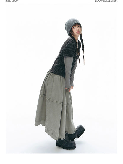 DRAWSTRING COTTON SKIRT