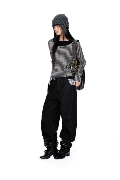 LAYERED HENLEY STRIPE