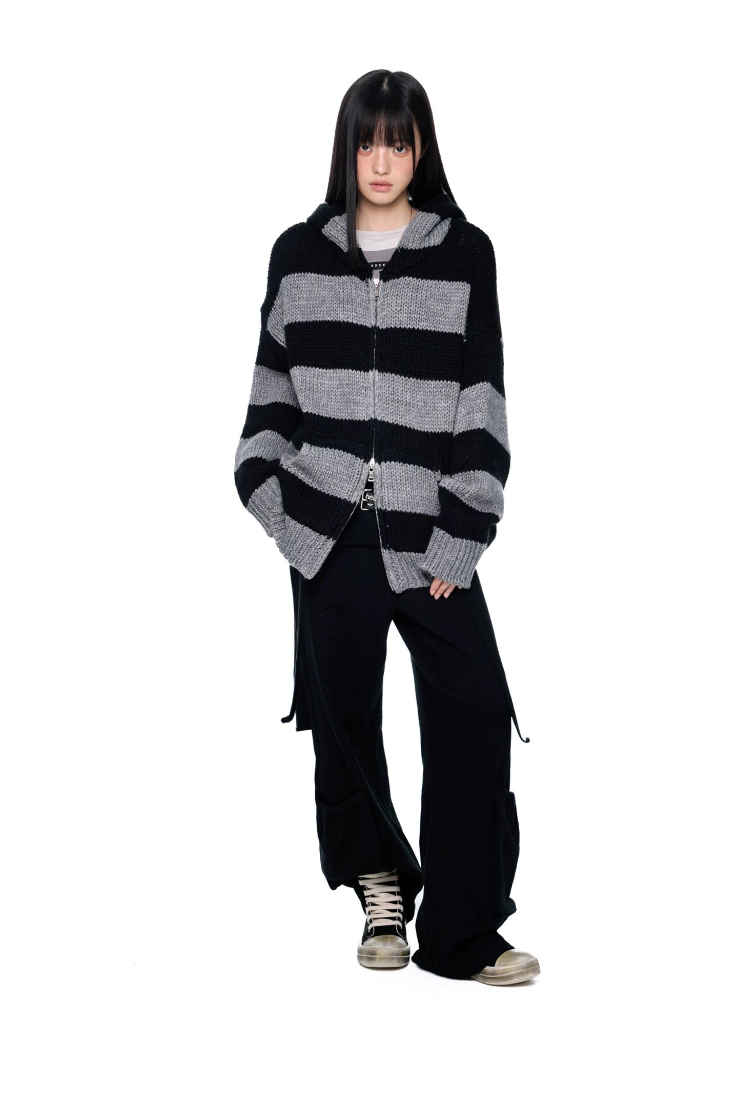 STRIPED HOODED SWEATER