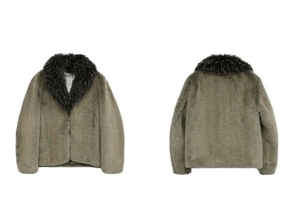 THICK FUR COLLAR COAT