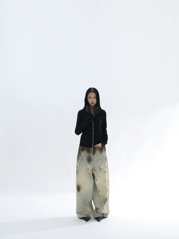 DIRTY DYED LOOSE DENIM