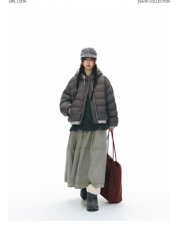 DRAWSTRING COTTON SKIRT