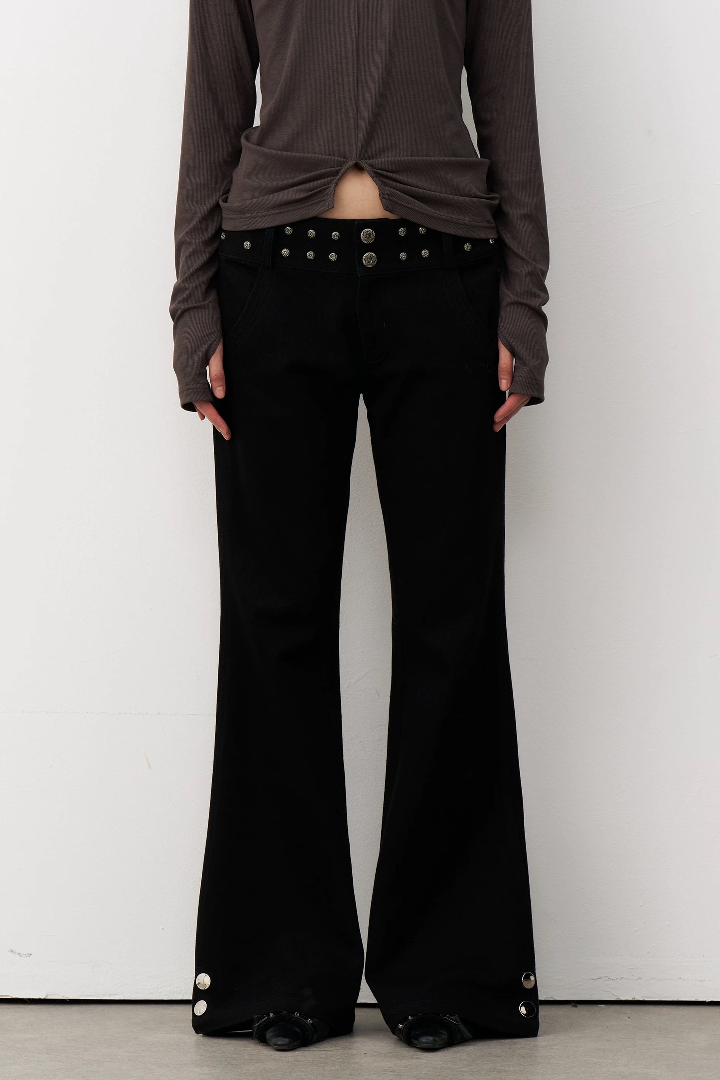 STUDDED FOR FLARE PANTS