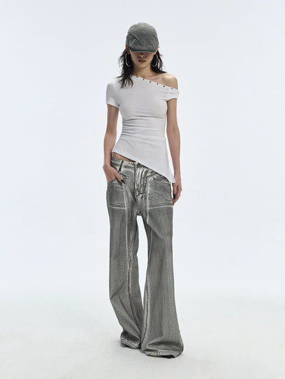 SILVER WASHED JEANS