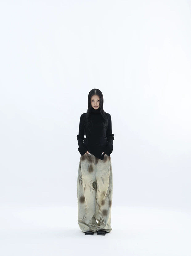 ASYMMETRY HIGH NECK SWEATER