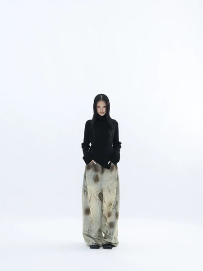 ASYMMETRY HIGH NECK SWEATER