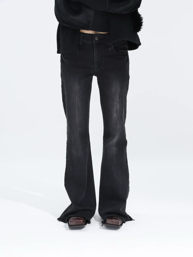 WASHED SKINNY FLARE JEANS