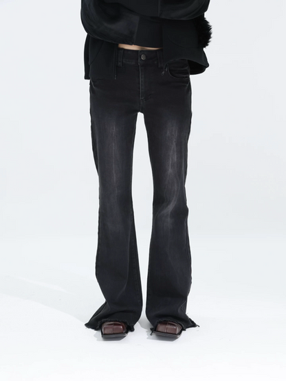 WASHED SKINNY FLARE JEANS