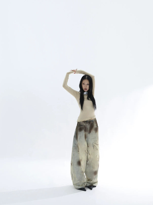 DIRTY DYED LOOSE DENIM