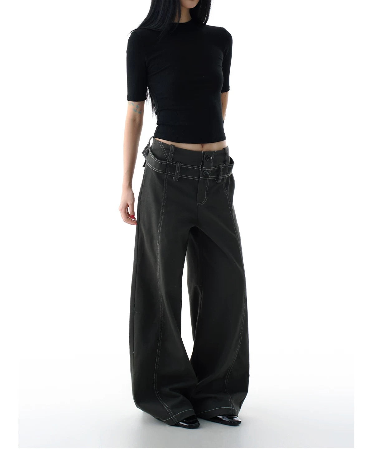 WIDE LEG LAYERD DENIM