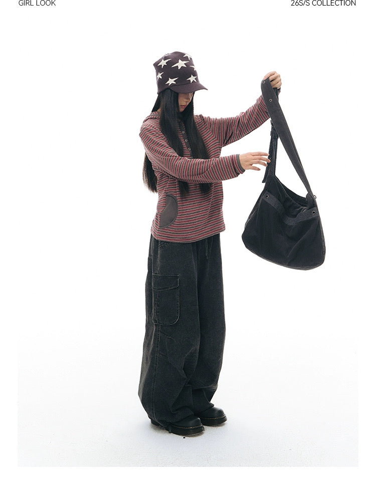 STRIPED HENLEY HOOD TOP