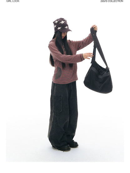 STRIPED HENLEY HOOD TOP