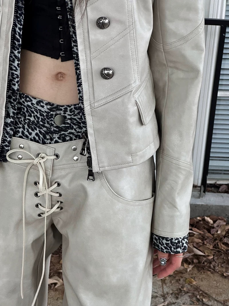 PUNK LEOPARD LAYERD PANTS