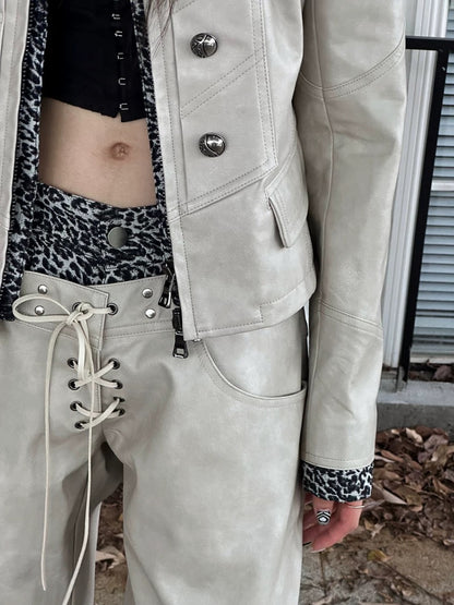 PUNK LEOPARD LAYERD PANTS