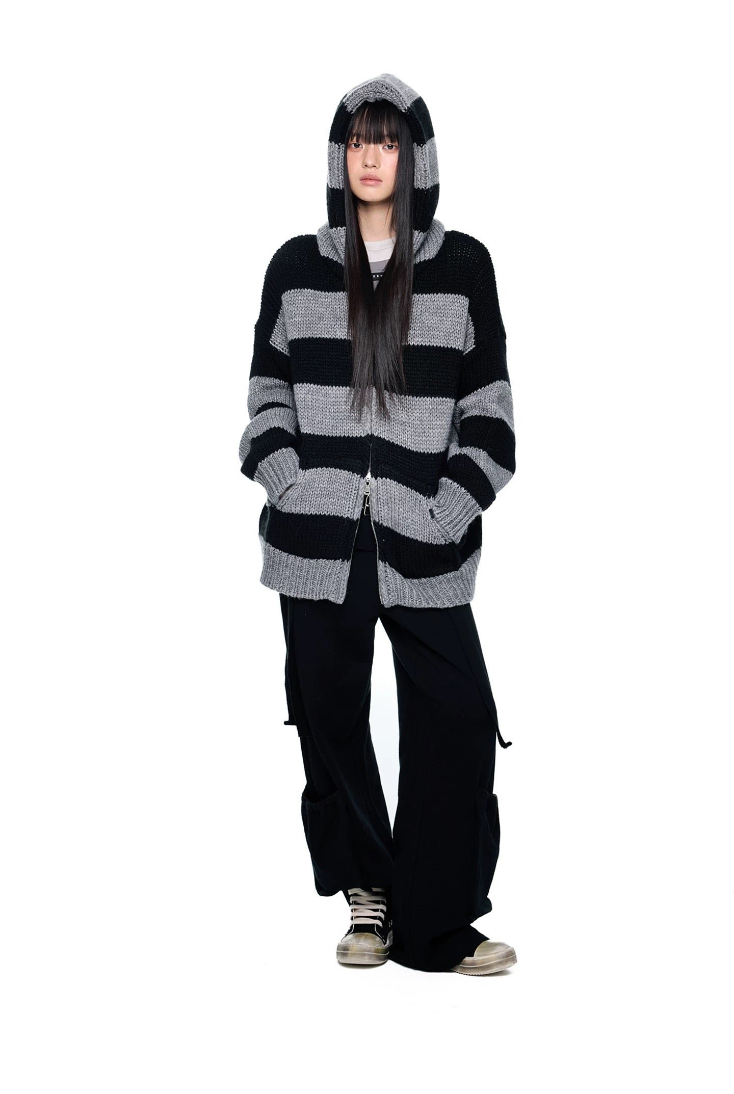 STRIPED HOODED SWEATER